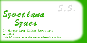 szvetlana szucs business card