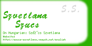 szvetlana szucs business card